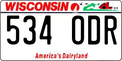 WI license plate 534ODR