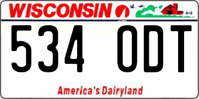 WI license plate 534ODT