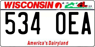 WI license plate 534OEA