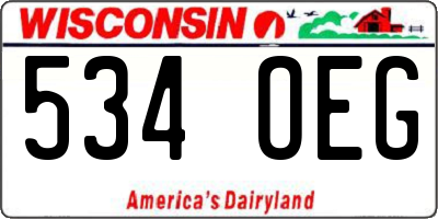 WI license plate 534OEG