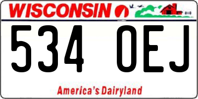 WI license plate 534OEJ