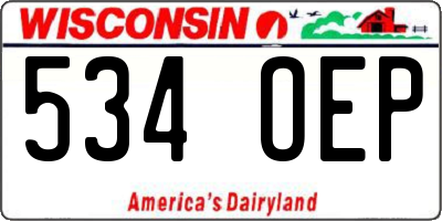 WI license plate 534OEP