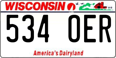 WI license plate 534OER