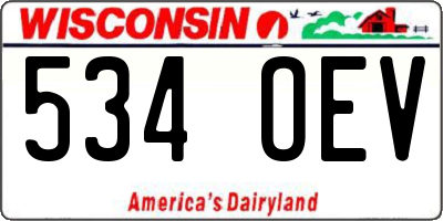 WI license plate 534OEV