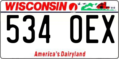 WI license plate 534OEX