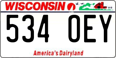 WI license plate 534OEY