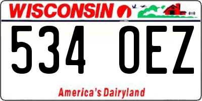 WI license plate 534OEZ