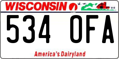 WI license plate 534OFA
