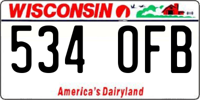 WI license plate 534OFB