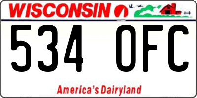 WI license plate 534OFC