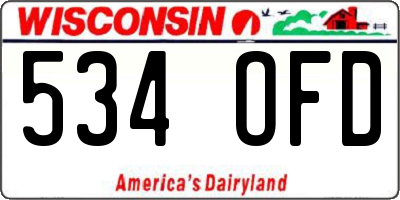 WI license plate 534OFD