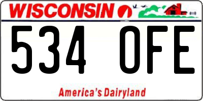 WI license plate 534OFE