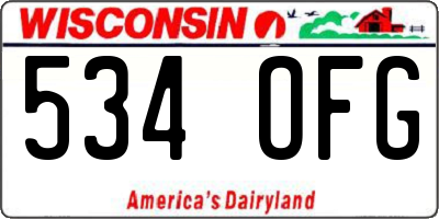 WI license plate 534OFG
