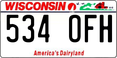WI license plate 534OFH