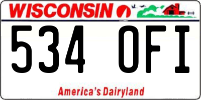 WI license plate 534OFI