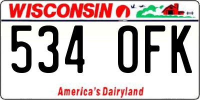 WI license plate 534OFK