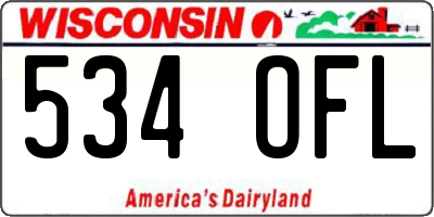 WI license plate 534OFL