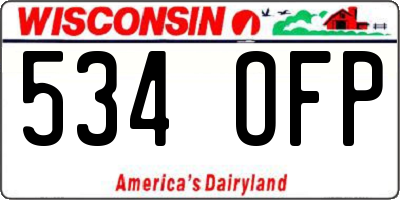 WI license plate 534OFP