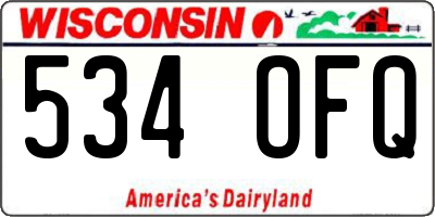 WI license plate 534OFQ