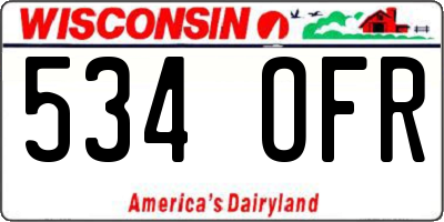 WI license plate 534OFR