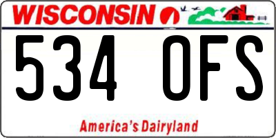 WI license plate 534OFS