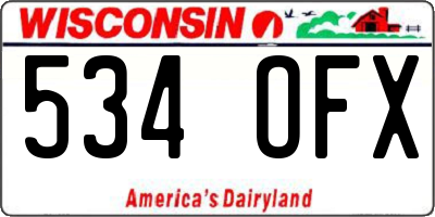 WI license plate 534OFX