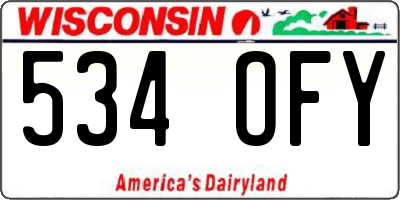 WI license plate 534OFY