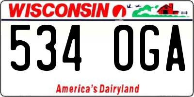WI license plate 534OGA