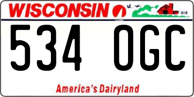 WI license plate 534OGC