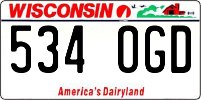 WI license plate 534OGD