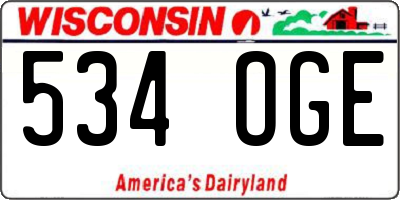 WI license plate 534OGE