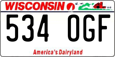 WI license plate 534OGF