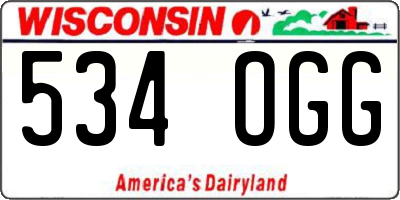 WI license plate 534OGG