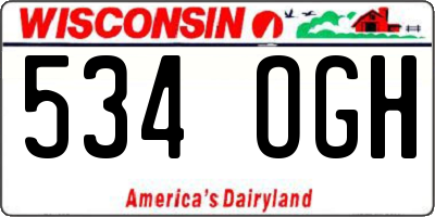 WI license plate 534OGH