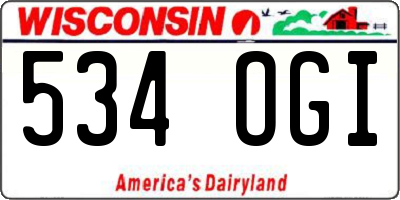 WI license plate 534OGI