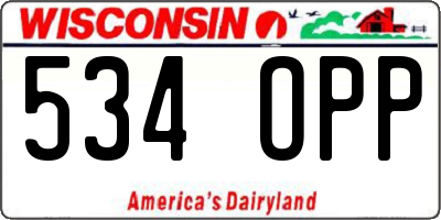 WI license plate 534OPP