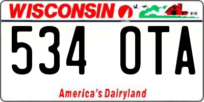 WI license plate 534OTA