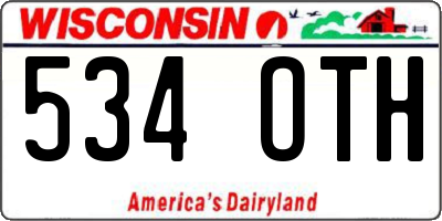 WI license plate 534OTH