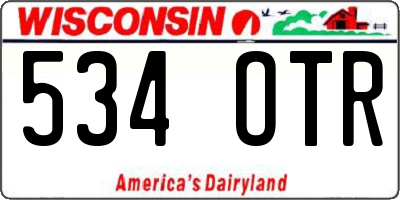 WI license plate 534OTR