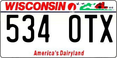 WI license plate 534OTX