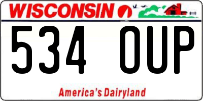 WI license plate 534OUP