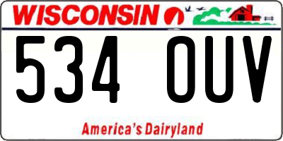 WI license plate 534OUV