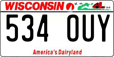 WI license plate 534OUY