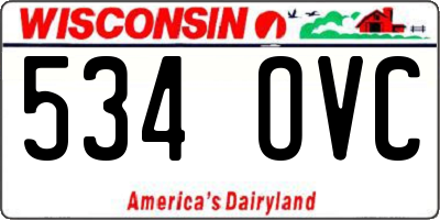 WI license plate 534OVC