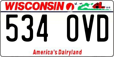 WI license plate 534OVD