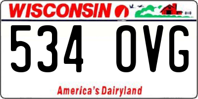 WI license plate 534OVG