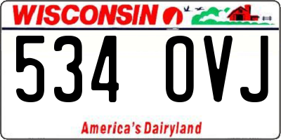 WI license plate 534OVJ