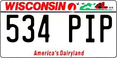 WI license plate 534PIP