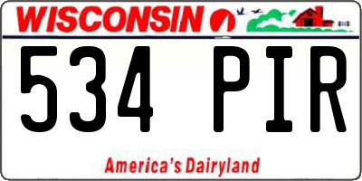 WI license plate 534PIR