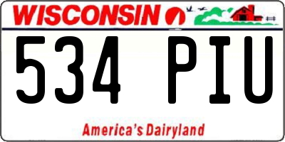 WI license plate 534PIU